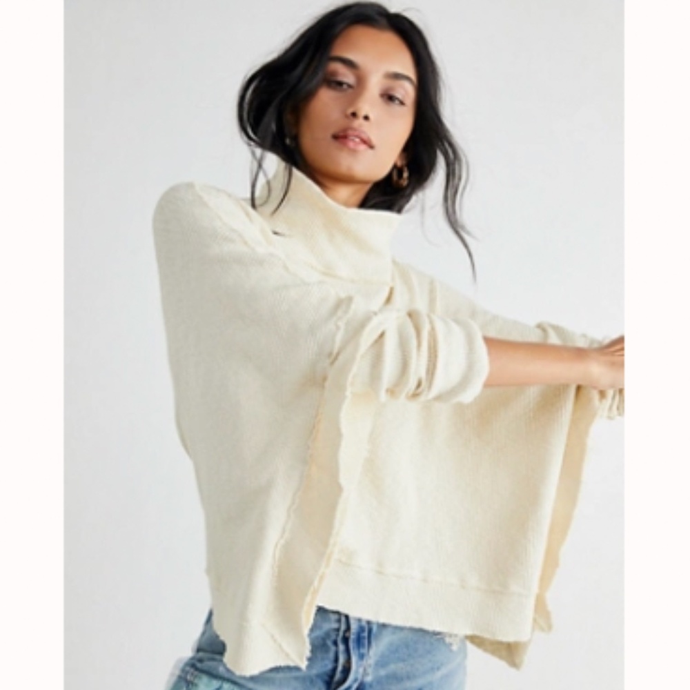 Free People Moon Daisy Thermal Pullover Starshine Cream in XS